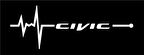 Civic Nabız Kalp atışı sticker 2 adet kelebek cam