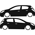 corsa d basık kelebek cam stickeri 2 adet