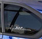 307 Nabız Kalp atışı sticker 2 adet kelebek cam