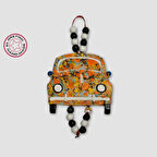 Uretti - Derya 2174 - Ebru Sanatı İle Taş Tozundan Elde Yapılmış Boncuklu Volkswagen Araba Duvar Süsü