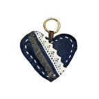 Uretti - Ege 7366 7116 El Yapımı Kalp Model Dantel Ve Püskül Şerit Anahtarlık