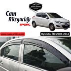 Hyundai İ20 2008-2014 Uyumlu Mugen Cam Rüzgarlığı Seti Piano Black 4'lü İthal