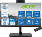 Acer Veriton 4000 VZ4714GT Intel Core I7 13700 48GB Ram 1tb SSD Freedos UHD Graphics 23.8" Yükseklik Ayarı, Pivot, Vesa Desteği Fullhd All In One Bilgisayar DQR03EM00GF28 + Zetta Flash Bellek