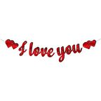 I Love You Kaligrafi Banner Kırmız