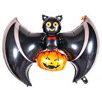 Happy Halloween Bal Kabaklı Yarasa Folyo Balon
