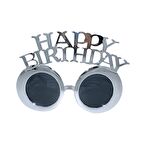 Parti Gözlük Gümüş Happy Bırthday