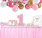 1 Yaş Pembe Ayaklı Pano Seti Kişiye Özel