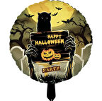 Yuvarlak Happy Halloween Folyo Balon 18 inç