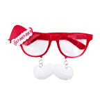 Ho Ho Ho Yılbaşı Parti Gözlüğü Kırmızı Bıyıklı