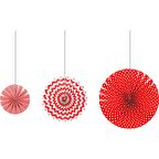 Yelpaze Süsleme 3 lü Kırmızı