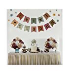 İyi Ki Doğdun Gold Yaldızlı Retro Renkli Banner