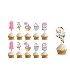 Makaron Dondurma Yaz Temalı Kürdan 10 lu