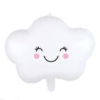 Bulut Folyo Balon Beyaz Gülen Yüz