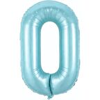 0 Rakam Açık Mavi Folyo Balon 76 cm