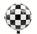 Damalı Yuvarlak Folyo Balon 18 inç