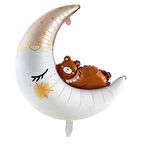 Ayılı Ay Folyo Balon 86x76 cm