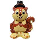 Ayaklı Şapkalı Sincap Folyo Balon 63,5x39 cm