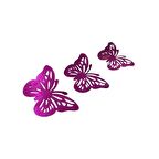 Dekoratif Kağıt Kelebek Balon Süsü Hologramlı Fuşya 3D 12 Adet