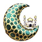 Kubbeli Hilal Folyo Balon Yeşil 60 cm