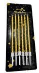 Spiral Gold İnce Mum 14 cm 6 lı