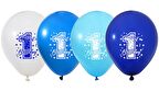 1 Yaş Fırst Bırthday Stars Boy Baskılı Balon 10 lu