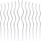 Metalik Burgulu Gümüş Mum 12 lı 16 cm