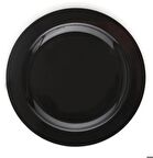 Plastik Porselen Görünümlü Siyah Tabak 26 cm 10 lu