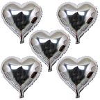 10 İnç Mini Kalp Folyo Balon Gümüş 5 Adet