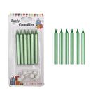 Yeşil İnce Mum 8 cm 6 lı