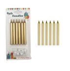 Gold İnce Mum 8 cm 6 lı