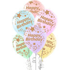 Makaron Happy Bırthday Baskılı Karışık Balon 10 Adet