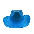 Mavi Neon Hologramlı Kovboy Şapka 32x39x14 cm