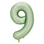 9 Rakam Yeşil Folyo Balon 40 inç 100 cm