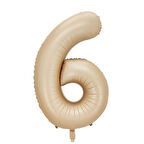 6 Rakam Karamel Folyo Balon 40 inç 100 cm