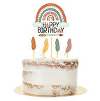 Retro Happy Bırthday Temalı Pasta Süsü Kürdan 5 li