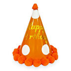 Turuncu Puantiyeli Karton Parti Şapka 20x13 cm