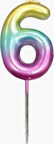 6 Yaş Rengarenk Rakam Mum