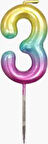 3 Yaş Rengarenk Rakam Mum