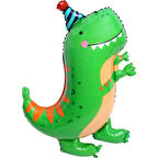 Şapkalı Gülen Dinozor Folyo Balon 84x60 cm
