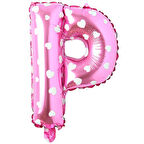 P Harf Pembe Folyo Balon 16 inç 36 cm