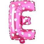 E Harf Pembe Folyo Balon 16 inç 36 cm