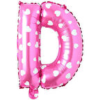 D Harf Pembe Folyo Balon 16 inç 36 cm