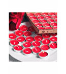 Kırmızı Tealight Mum 50 Adet