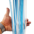 Mavi Beyaz Geçişli  Masa Püskülü 240x 75 cm