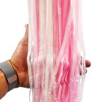 Pembe Beyaz Geçişli Masa Püskülü 240x 75 cm