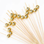 Bambu İncili Altın Renkli Kürdan 12 li