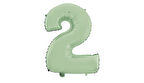 2 Rakam Mat Mint Yeşili Folyo Balon 26 inç 66 cm