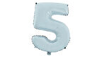 5 Rakam Mat Mavi Folyo Balon 26 inç 66 cm