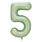 5 Rakam Retro Yeşil Folyo Balon 34 inç 76 cm