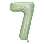 7 Rakam Retro Yeşil Folyo Balon 34 inç 76 cm